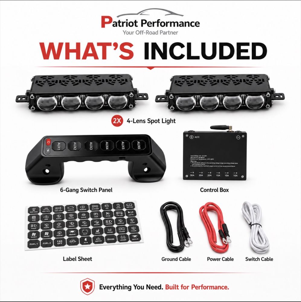 Summer Offer | Patriot Pro Spot Lights Kit for Toyota Tundra with 6-Gang Switch Panel_thumbnail_2