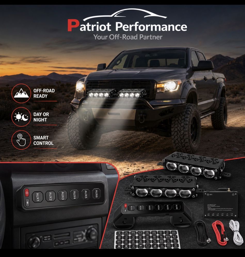 Summer Offer | Patriot Pro Spot Lights Kit for Toyota Tundra with 6-Gang Switch Panel