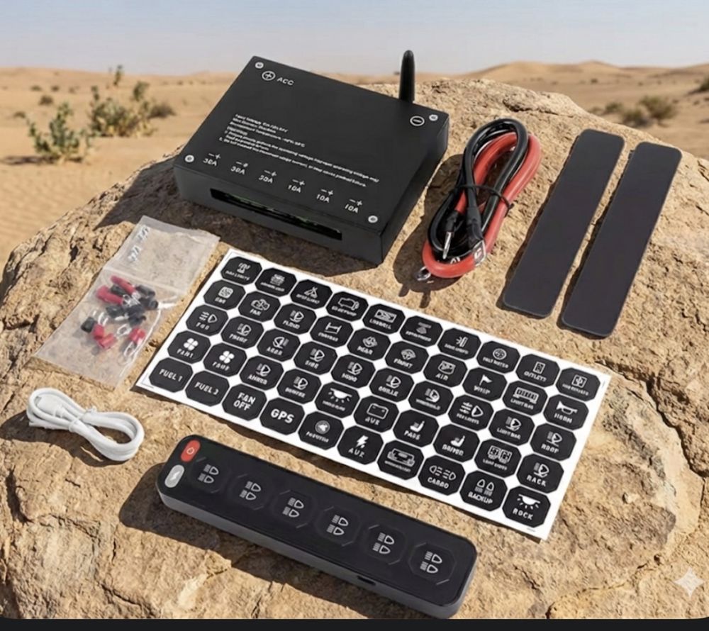 لوحة مفاتيح  التحكم اللاسلكية (Universal) - 6 أزرار (تركيب على جميع السيارات بدون تخريم)تيح لاسلكية عالمية 6 أزرار – اقتصادي