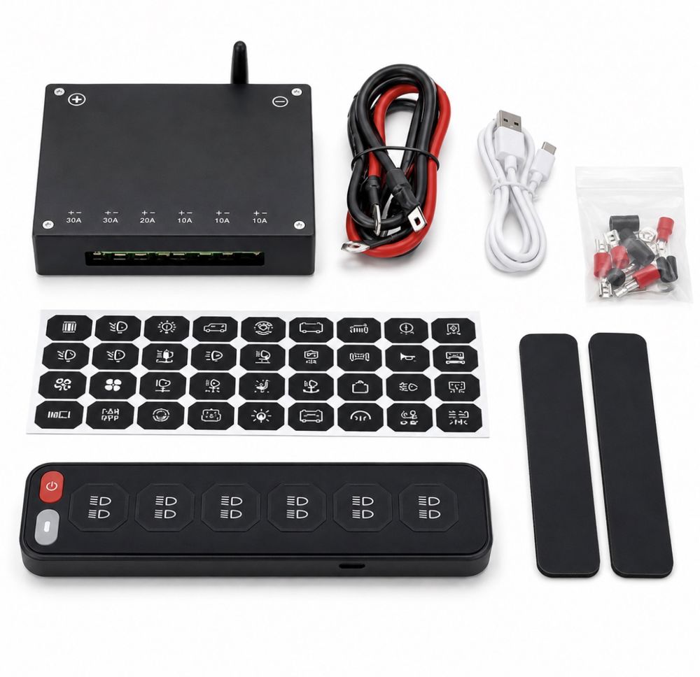 Universal Wireless Switch Panel (6-Gang) - Fits Any Car (Zero Drilling)